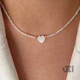 گردنبند مرواریدی قلب