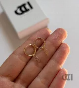 گوشواره طلای حلقه ای برگ