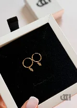 گوشواره حلقه ای طلا لوزی