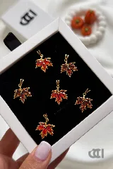 پلاک طلا برگ پاییزی